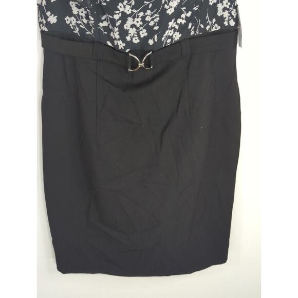Alyx Womens Floral Flutter Short Sleeve Sheath Dress Black Size‎ 14 NWT Modest - Picture 3 of 8